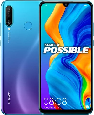 Huawei P30 Lite Dual Sim (4GB+128GB) Peacock Blue, Unlocked